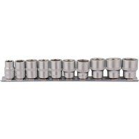 Draper 16400 3/8in Square Drive Socket Set on Metal Rail (10 Piece)