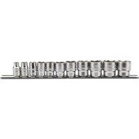 Draper 3/8" Sq. Dr. Imperial Socket Set On Metal Rail 11 Piece