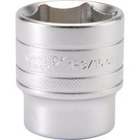 Draper 16638 1/2-Inch Square Drive Micro Satin Chrome Imperial Socket, 1.3/16-Inch Size