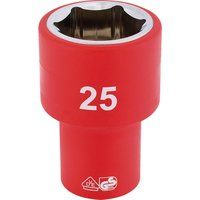 Draper Fully Insulated VDE Socket, 1/2" Sq. Dr., 25mm