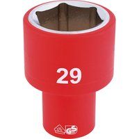 Draper Fully Insulated VDE Socket, 1/2" Sq. Dr., 29mm