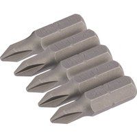 Draper 64017 No.1 1/4" Hex Cross Slot Insert Bit 25mm Long (5 Piece)