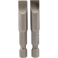 Draper 64226 8mm 1/4" Hex Plain Slot Insert Bit 50mm Long (2 Piece)