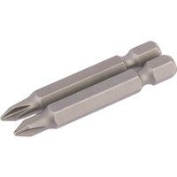 Draper Cross Slot Insert Bit, 1/4" Hex, 50mm Long, No.1 (Pack of 2)