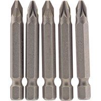 Draper PZ Type Insert Bit, 1/4" Hex, 50mm Long, No.2 (Pack of 5)