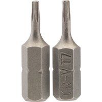 1x Pair of Draper T7 1/4" Hexagonal TX-Star Insert Bit - 25mm Long