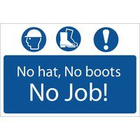 Draper 72916 "No Hat, No Boots, No Job" Mandatory Sign