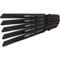 Draper 81730 Expert 5 Piece DT118B 92mm Jigsaw Blade Set, 230 V, Black, 92 mm