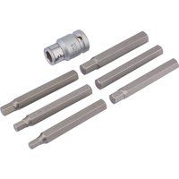 Draper Hexagon Bit Set and Holder, 1/2 Sq. Dr., 6   12mm (7 Piece) 83564