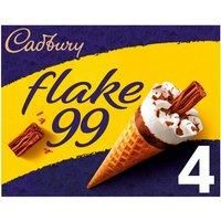 Cadbury Flake 99 Ice Cream Cones 4 x 125ml