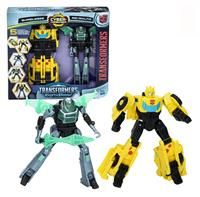 Transformers EarthSpark Cyber-Combiner Bumblebee and Mo Malto Action Figures