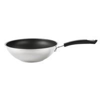 Circulon Total Stainless Steel Stir Fry Wok Pan Comfort Grip Handle Silver, 26cm