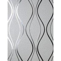 Vymura Foil Platinum Contour Wave Silver Wallpaper FD42800 - Vinyl Metallic Foil