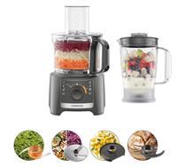 Kenwood MultiPro Compact FDP31.170GY, Food Processor with Blending Blade, Kneading Function, and Slicing Disc, 1.2L Blender, 2 Speeds + Pulse, 2.1L Bowl, 800W, Grey