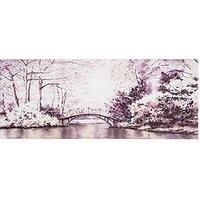 Art For The Home Wcolour Forest Bridge 100 x 40cm Polyester Canvas  wilko