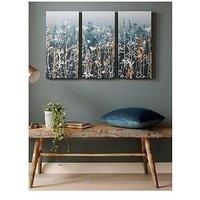 GRAHAM & BROWN - WILD FLOWER MEADOW CANVAS WALL ART -  3 SET- TRIO 30 x 60  NEW