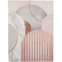 Art for the Home Pink & Grey Art Deco Geo Metallic Printed Canvas