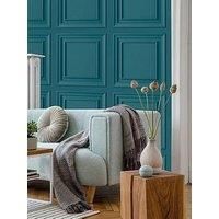 Fresco Wood Panelled Teal Wallpaper