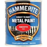 Hammerite Direct to Rust Metal Paint - Smooth Red Finish 750ML