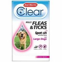 Bob Martin Clear Spot On Solution 3 x 268mg for Large Dogs, Kills Fleas & Ticks