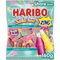 HARIBO Soda Twist Zing Fizzy Jelly Sweets Sharing Bag 160g