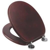 Croydex WL602252H Flexi-Fix Davos Always Fits Never Slips Anti Bacterial Toilet Seat, Wood, Mahogany Effect, 43 x 36.5 x 6 cm