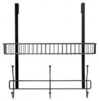 Croydex, Large Hook Over Shower Caddy Matt Black 15.5 x 42.3 x 45 CM