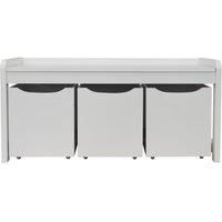 Hallway  Shoe  Toy  Bedroom Storage Bench with 3 Drawers  White OC9463