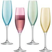 LSA PZ04 Polka Champagne Flute 225 ml Pastel Assorted x 4