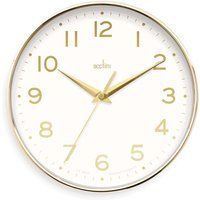 Acctim Rand 20cm Wall Clock Gold and White, Gold