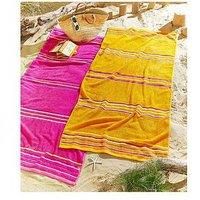 Catherine Lansfield Rainbow Beach Towel Pair Pink & Orange