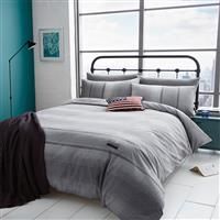 Catherine Lansfield Denim Easy Care King Duvet Set Grey