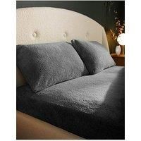 Silentnight Teddy Fleece Fitted Sheet - Charcoal