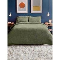 Silentnight Teddy Fleece Duvet Set - Sage - King