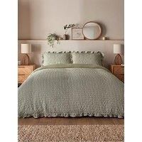 Silentnight Supersoft Gingham Seersucker Duvet Cover Set In Sage