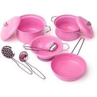 Tidlo Children's Pink Cookware Set (9 Pieces) Roleplay Kitchen Accessories