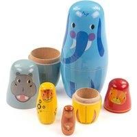 Bigjigs - Jungle Animal Russian Dolls Furniture, Decoration and Storage for Kids, Multicolor (T0533)