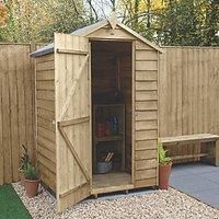 Forest Garden 4 x 3ft Windowless Overlap Apex Pressure Treated Shed with Assembly