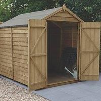 Forest Garden 8x6 Apex Overlap Wooden Shed (Base included)