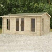 Forest Rushock 5.0m x 4.0m Log Cabin Double Glazed 24kg Polyester Felt, No Underlay