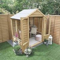 6x4  Oakley Double Door Apex Summerhouse Garden Room - Base/Install Options