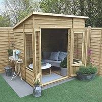 7x5 Oakley Double Door Pent Summerhouse Garden Room - Base/Install Options