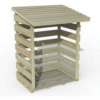 Wooden Log Store Compact 1m x 0.8m Pent Roof Pressure Treated Outdoor Wood Store