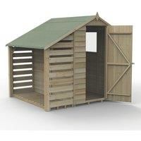 Forest Garden Overlap Pressure Treated 4' x 6' Apex Shed With Lean To