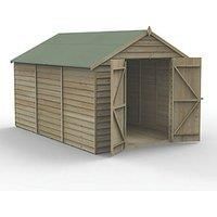 Forest Garden Overlap Pressure Treated 8' x 12' Apex Shed - No Window Double Door