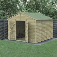 Forest Beckwood 10x10 Apex Wooden Garden Shed - No Windows - Double Door