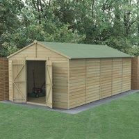 20' x 10' Forest Beckwood 25yr Guarantee Shiplap Pressure Treated Windowless Double Door Apex Wooden Shed (5.96m x 3.21m)