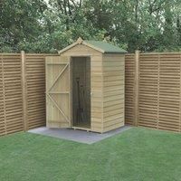 Forest Garden Beckwood Apex Shiplap Pressure Treated Windowless Shed with Base & Assembly - 4 x 3ft