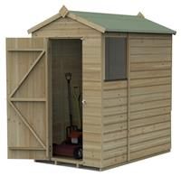 6' x 4' Forest Beckwood 25yr Guarantee Shiplap Pressure Treated Apex Wooden Shed (1.88m x 1.34m)