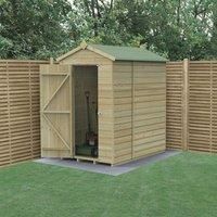 Forest Garden 6x4 Forest Beckwood Apex Shed Shiplap Windowless 25yr Guarantee - 6x4 Forest Beckwood Tongue and Groove Windowless Apex Wooden Shed - With installatio